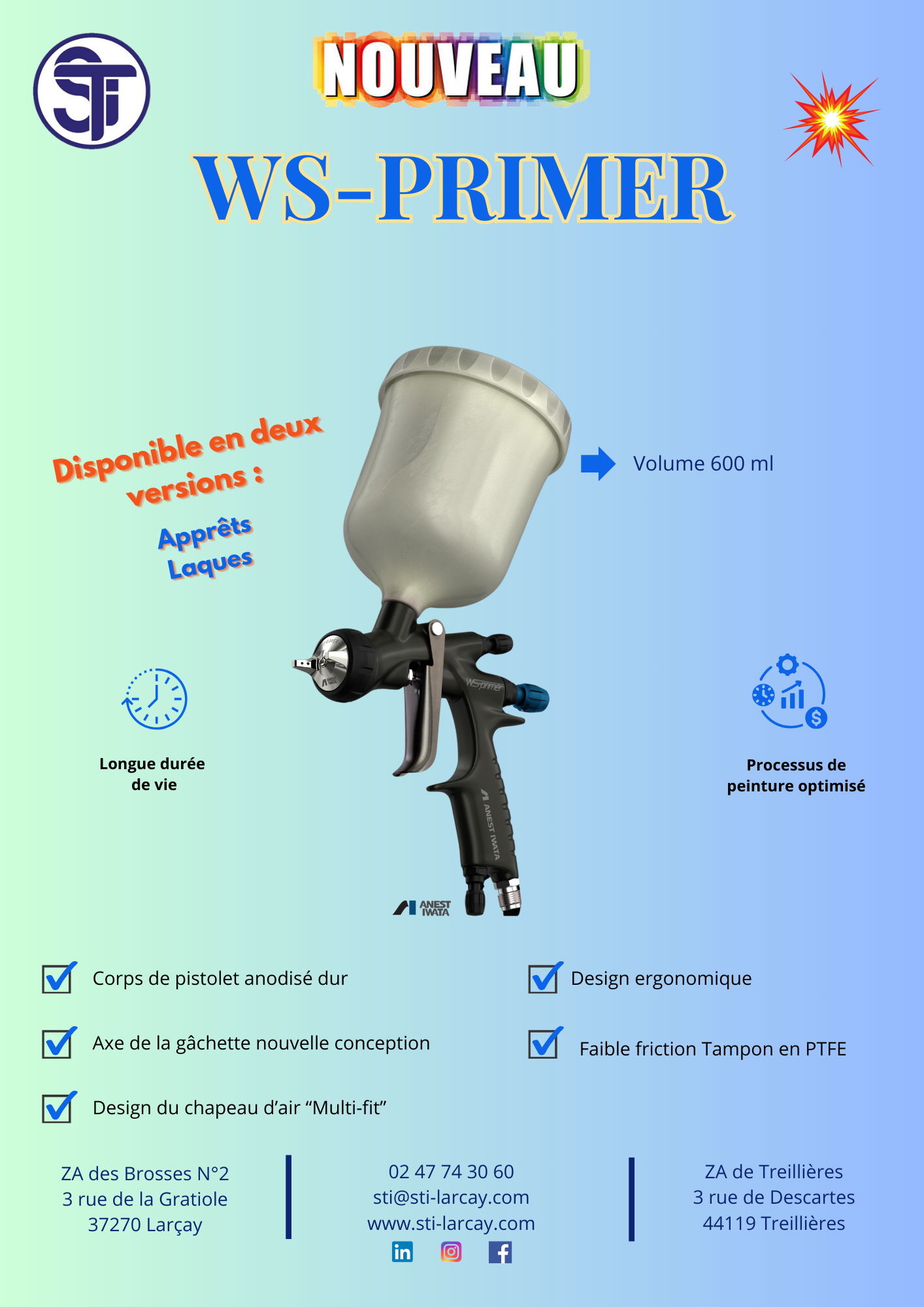 Pistolet manuel industriel ws-primer