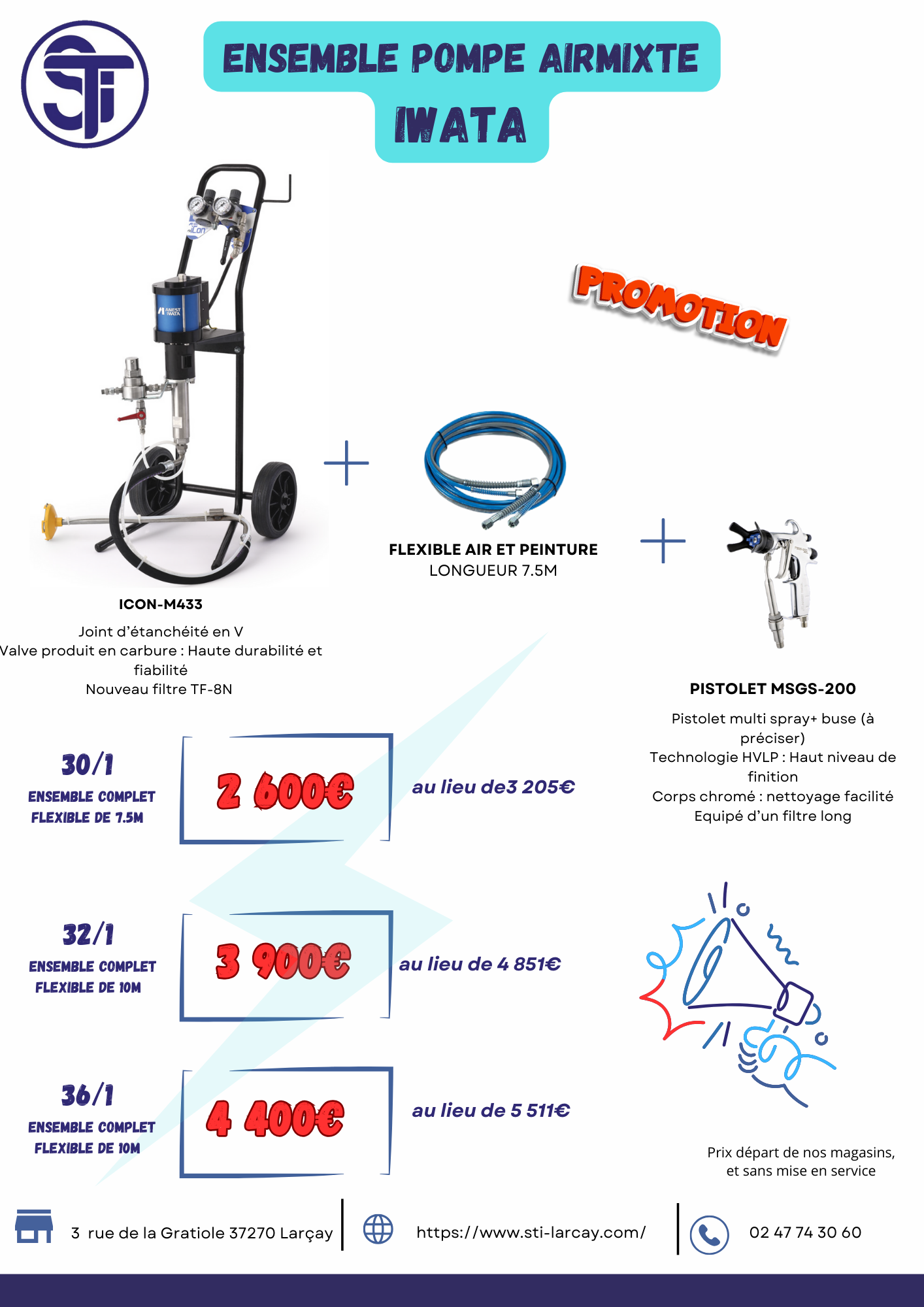 sti-pompe-airmixte- ICON-M433- IWATA - industrie- pompe- peinture - matériel - industry - paint - material - pump