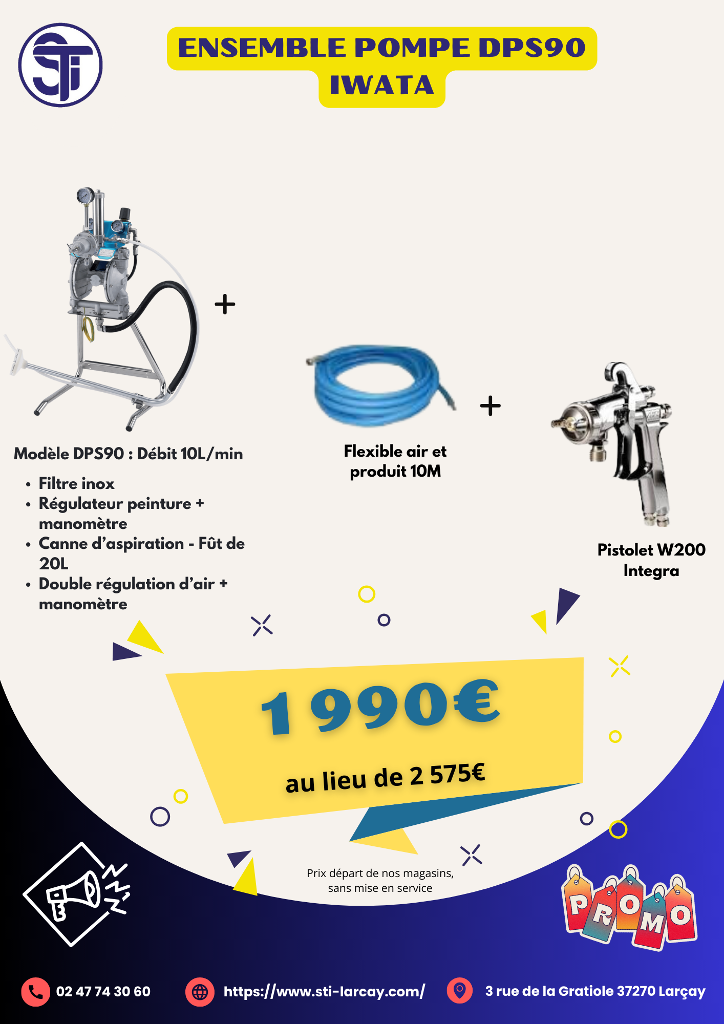 sti-pompe-iwata-larçay-DPS90-industrie-peinture-matériel-industry-paint-material-pump
