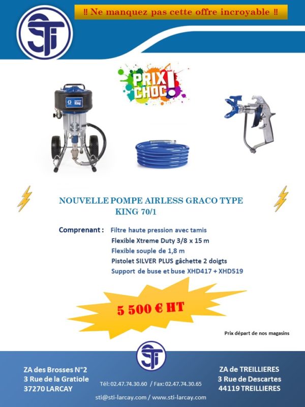 sti-pompe-airless-graco-type-king-70/1-larçay-industrie-peinture-matériel-industry-paint-material-pump